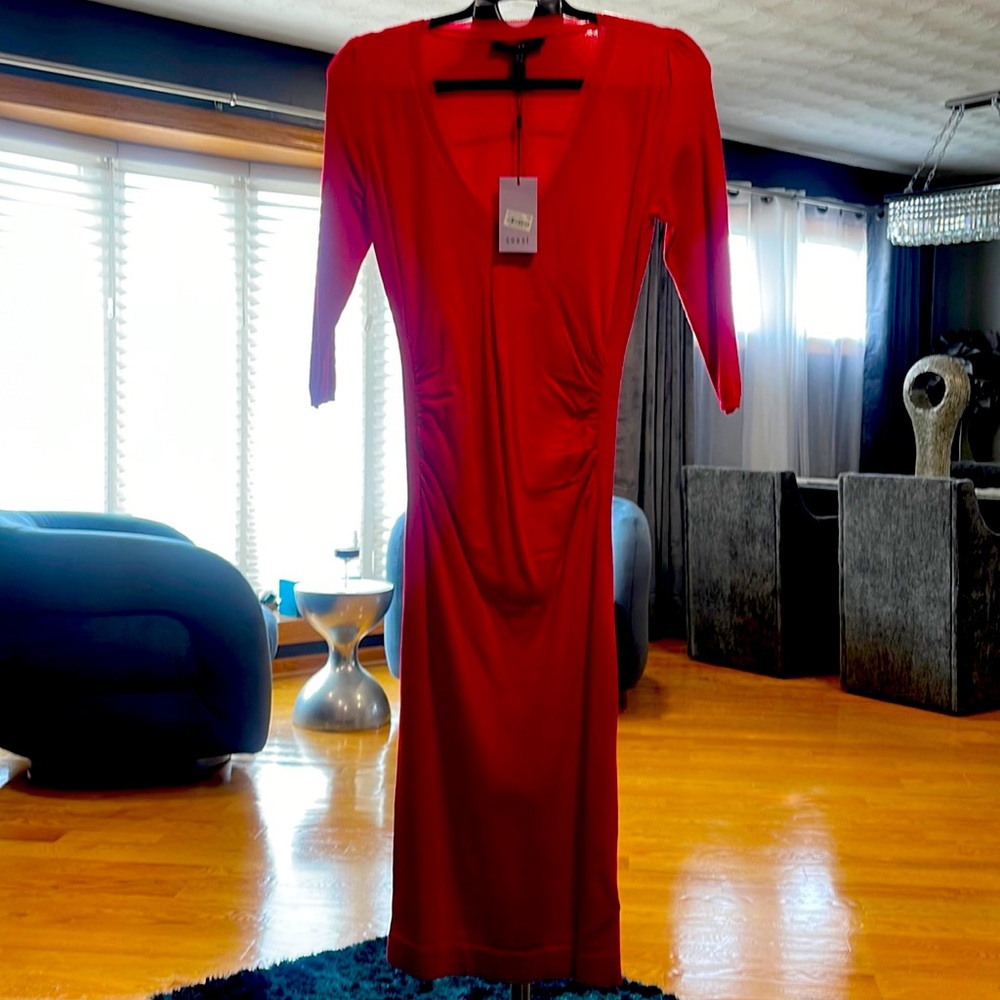 Red light weight sweater dress